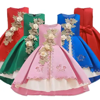 Yaz Yeni Kız Elbise Noel Kostüm Kızlar için Çocuk Parti Etkinlikleri Elbiseler Çocuklar Bebek Çiçek Tasarım Vestidos