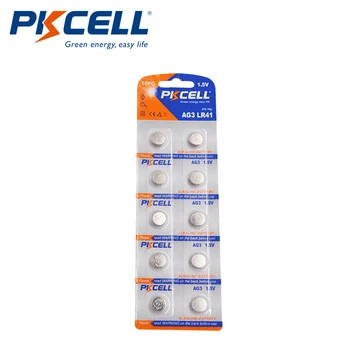 10 adet PKCELL AG3 LR41 Alkalin Düğme Pil 192 L736 392 SR736 V36A SR41W 1.5 V Elektronik termometre Piller