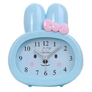 Sevimli Tavşan Yaratıcı Sessiz Küçük Çalar Saat Çocuk Masası Saat Başucu 