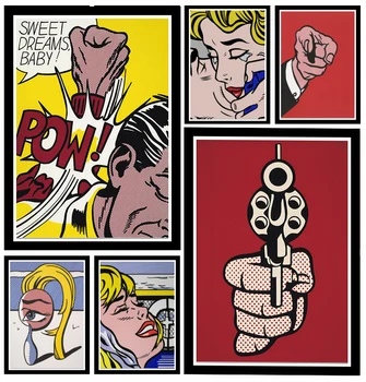 Mükemmel JL Pop Art Yapıt Roy Lichtenstein Sanat Boyama Posteri Duvar Ev Dekor