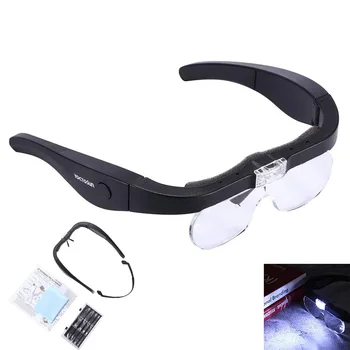 Gözlük Büyüteç Led Büyüteç Dört Büyütme USB Şarj Edilebilir Okuma Büyüteç Kuyumcular Büyüteç