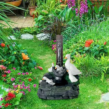 Reçine El Sanatları Hayvan Çeşme Heykeli Ördek Heykeli Hayvan Modeli Süs Basamaklı Bağlantısız Sincap Bahçe Dekor
