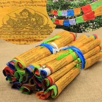 Toptan 20 Yaprak 5M Dini Bayraklar Tibet Budist Malzemeleri Renkli Baskı Namaz Bayrağı Tibet Afiş Bahçe Bayrakları