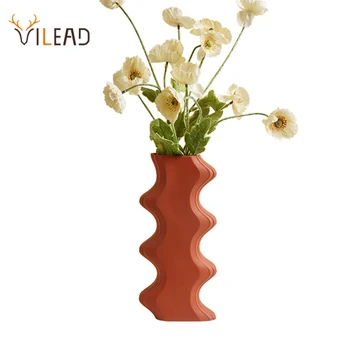 VILEAD Seramik Çiçek Vazo Figürler İç Soyut Pot Bir Vazo Çiçek Dekorasyon Salon modern ev Dekor Aksesuarları