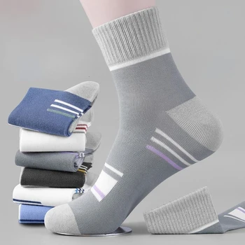 Erkek Pamuklu Çorap Ter emici Nefes Anti-koku Kalın Modelleri Uzun Çorap Moda Spor Pamuk Çorap Erkekler 10 Çift