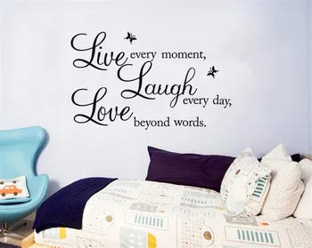 Yaratıcı Vinil DIY Canlı Gülmek Aşk Tırnak Harfler Duvar Sticker Oturma Odası Ev Dekor Çıkarılabilir PVC Sanat Duvar Çıkartmaları Hediye