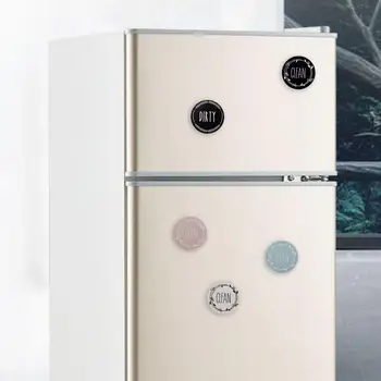 Buzdolabı mıknatısı Yuvarlak Bulaşık Makinesi Mıknatısı Çift Taraflı Yeniden Kullanılabilir Kullanışlı DIY Kirli Temiz İşareti Bulaşık Makinesi Mıknatısı Ev Dekor Süsler