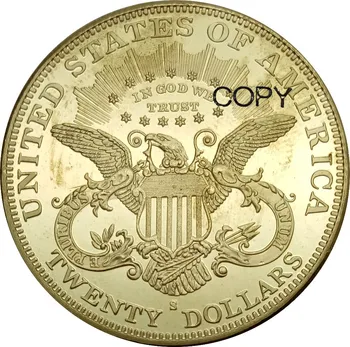 Amerika birleşik Devletleri 20 Dolar Liberty Head 1904 1904 s Çift Kartal sloganı ile YİRMİ DOLAR Pirinç Metal Kopya Paraları