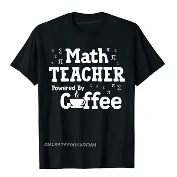 Moto Biker Matematik Öğretmeni Powered By Kahve T Shirt T Shirt Erkekler İçin Büyük Boy Premium Pamuk Geek T Shirt