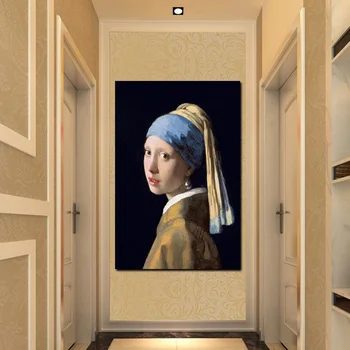 YWDECOR Dünyaca Ünlü Yağlıboya Johannes Vermeer HD Baskı Tuval Poster Duvar Resmi Oturma Odası Kanepe Cuadros Dekor