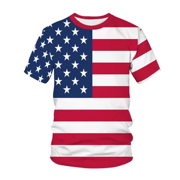 ABD Bayrağı 3D Baskılı T-Shirt Erkek Kadın Moda Rahat T Shirt Tişörtü Harajuku Kpop Çocuklar Erkek Kız Tees Tops Unisex Giyim