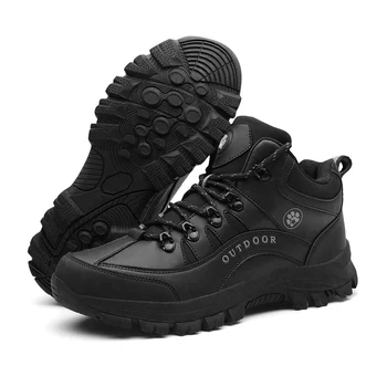 Deri erkek Botları yüksek kaliteli ayakkabılar Erkekler trekking ayakkabıları Su Geçirmez yürüyüş ayakkabıları Tırmanma Kamp Askeri Bot Büyük Boy 49