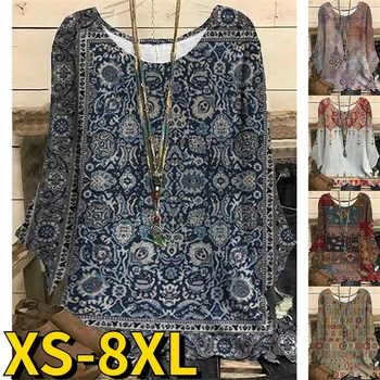 2022 kadın Yeni Tasarım Baskı Giyim Gevşek Üstleri Sonbahar Kış Yuvarlak Boyun Basit Tarzı Tee Gömlek Kazak vintage tişört