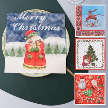 20 ADET Noel Çeşitli Vintage Dekupaj Peçeteler El Sanatları Toplu Decopatch Kağıt Peçeteler Yapmak için Olaylar Dekorasyon Malzemeleri 2022