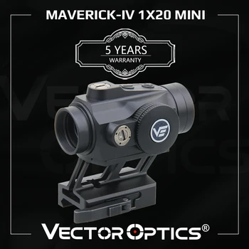 Vektör Optik Maverick-IV 1x20 Mini Kırmızı Nokta Kapsamı 2MOA Nokta 10 Seviyeleri Yoğunluklu Hafif Taktik Avcılık AR 15