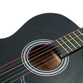 Gökkuşağı Renkli Gitar Dizeleri E-A Akustik Halk Gitar Klasik Gitar Çok Renkli Akustik Gitar Çelik Dizeleri 6 adet