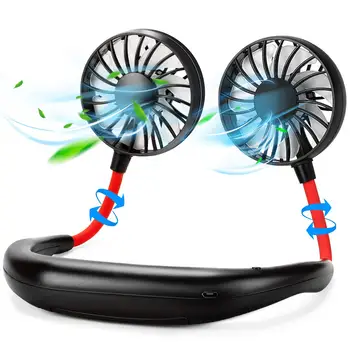 Taşınabilir Boyun Fanı USB Boyun Asmak Fan El Ücretsiz Kişisel Mini Tembel kişi Fan 360 Derece Rotasyon Soğutma Giyilebilir Uygun Fan
