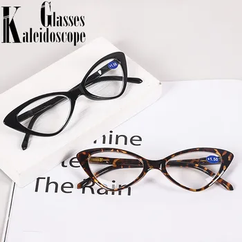 Yeni okuma gözlüğü Erkekler Kadınlar için Vintage Kedi Gözü Bilgisayar Reçete Gözlük Şeffaf Hipermetrop Gözlük +1.5 +2.5 +3.5 +4.0