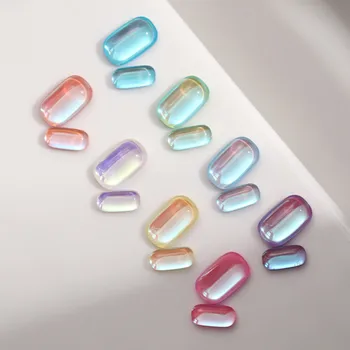 5 Adet Yastık 3D Tırnak Dekorasyon Aurora Tırnak Sanat Tasarım Şeker Manikür Bling Kristal Seti Dip Matkap Çivi