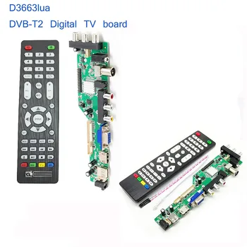 DD3663LUA.A82 15-32 inç dijital DVB-T / C / T2 evrensel TV lcd kontrol panosu TV/VGA/AV/ USB lvds 1 / 2ch 6/8 bit LVDSpanel