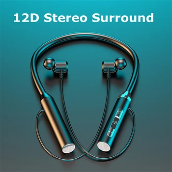 Kablosuz Bluetooth uyumlu 5.2 Kulaklık Asılı Boyun Stereo Gürültü İptal Evrensel Spor Kulaklık Mikrofon İle