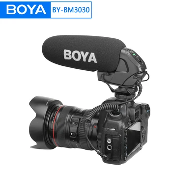 BOYA İLE-BY-BM3030 On-Kamera Süper-Kardioid Shotgun Mikrofon için 3.5 mm Girişi ile Evrensel DSLR kameralar Video Ses Kaydediciler