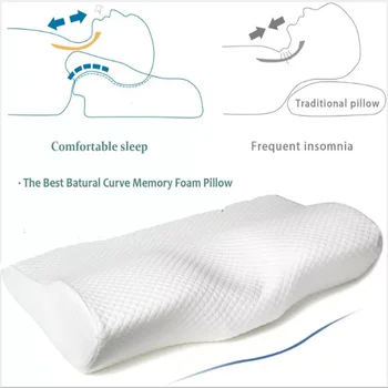 Beyaz Bellek Köpük Yastık yatak Yastık Boyun Ağrısı Ortopedik Yastık Masaj Servikal Koruma Yatak Odası Yastıklar