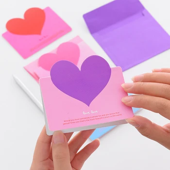 50 adet / grup Yaratıcı mini aşk küçük zarf doğum günü düğün kutlama Kalp tebrik kartları mektup mesaj boş İç Sayfalar