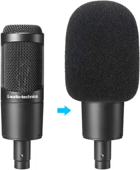 AT2020 Pop Filtre Köpük Kapak Büyük Mikrofon Ön Cam AT2020 AT2020USB + AT2035 Kondenser Mikrofon Blokları Plosives