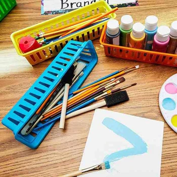 Sınıf kalem Organizatör Sepet Veya Mum Boya İle Çeşitli Rastgele Renkler (10 Paket)