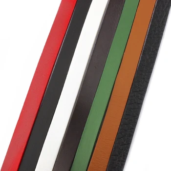 1 Metre Siyah / Kahverengi / Kırmızı/Yeşil / Beyaz 10mm Düz Hakiki Deri Kordon Boncuk Kordon ip halat Takı Yapımı İçin Kolye Bilezik