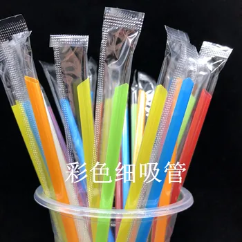 1000 ADET 0.6 cm Uzunluk 16cm Süt Çay Düz Tek Kullanımlık Bağımsız Plastik Ambalaj Kahve Samanı Renkli İçecek Dükkanı Malzemeleri