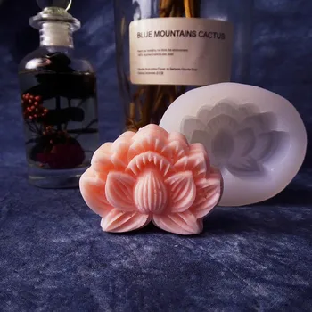 DIY Lotus çiçeği Şekilli Silika Jel Kalıp Çikolata Şekerleme Şeker Zanaat Kek Dekorasyon Aracı Sabun Ay Kek Kalıbı