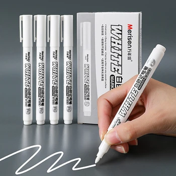 Beyaz işaretleyici kalem Alkol Boya Yağlı Su Geçirmez Lastik Boyama Grafiti Kalemler Kalıcı Jel Kalem Kumaş Ahşap Deri İşaretleyici 2MM