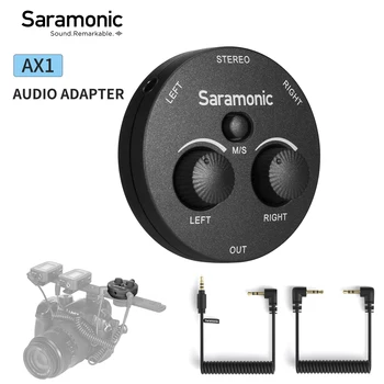 Saramonic AX1 Ses Adaptörü TRS Kablosuz Yaka Mikrofonu DSLR Aynasız Kameralar Akıllı Telefonlar Kaydediciler Youtube Akışı