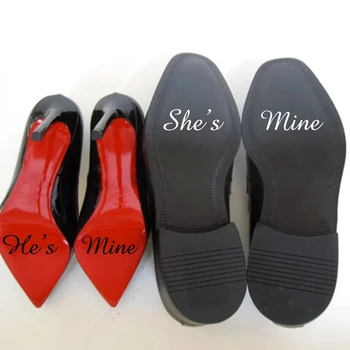 1 Çift O / O Benim Düğün Ayakkabı Evlilik Aksesuarları Gelin Damat Vinil Düğün Çıkartmaları Yenilik Ayakkabı T210904