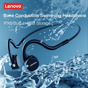 Yeni Orijinal Lenovo X5 X4 X3 Kemik Iletim Kulaklık IPX8 Su Geçirmez Yüzme Dalış Kulaklık Dahili Depolama 8G MP3 oyuncu