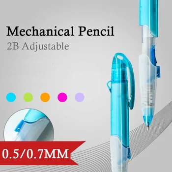 3 Adet / grup 0.5 mm Ayarlanabilir Mekanik Kalemler Kawaii 2B Otomatik Kalemler Okul Ofis Malzemeleri Koreli Öğrenciler Kırtasiye