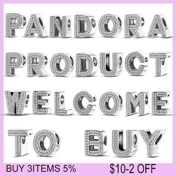 Sıcak Satış 925 Ayar Gümüş Klasik 26 Mektup Boncuk yıldönümü hediyesi Pandora 925 İçin Orijinal Bilezik Anahtarlık Kadınlar Takı