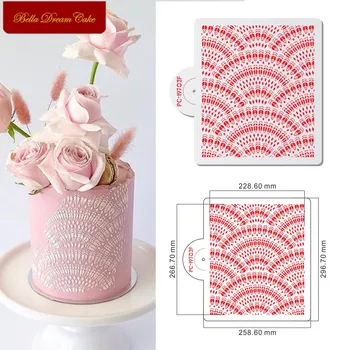 Tüy / Yaprak Tasarım kek kalıbı Plastik Kek Sınır Şablonlar DIY Çizim Dantel Kalıp Şablon Kek Dekorasyon Aracı Bakeware