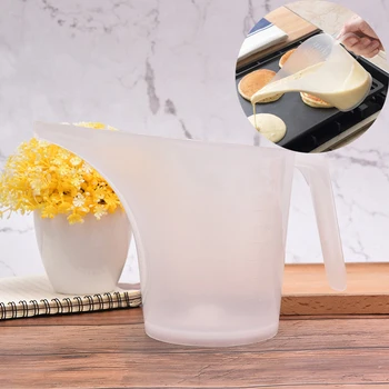 1000ML Ucu Ağız ölçüm sürahisi Yüksek Sıcaklığa Dayanıklı Huni plastik bardak Büyük kapasiteli Fırın Kabı Mezun Mutfak