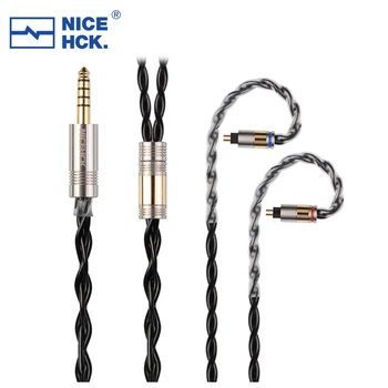 NıceHCK BlackCat Çinko Bakır Alaşımlı Yağ Batırılmış HİFİ Kulaklık Yükseltme Kablosu 3.5/2.5/4.4 MMCX / 0.78 mm 2Pın için F1 Dıoko Kaı D13