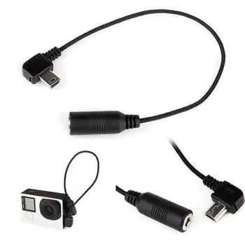 Dijital kamera Mini USB 3.5 mm Mikrofon mikrofon Adaptörü Aktarım kablosu Tel için GoPro Hero 3 3+ 4 Mikrofon Adaptör Kablosu