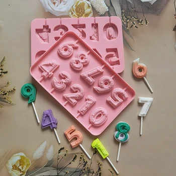 Sayısal Şekilli Modelleme DIY Lolipop silikon kalıp çikolata şeker kalıbı Çeşitli Şekil Doğum Günü Pastası Dekorasyon Aracı Pişirme Kalıp