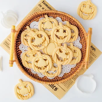 DIY Cadılar Bayramı Kabak Hayalet Bisküvi kurabiye kalıbı Korku Kabak Damga Fondan Kek Kesici DIY Pişirme Aracı Çocuklar için