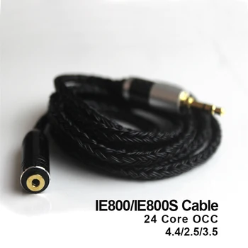 ıçin IE800 IE800S Kablo 3.5 mm 2.5 mm 4.4 mm Denge 24 Çekirdek Gümüş Kaplama OCC Kulaklık Kablosu Sennheiser