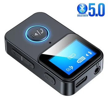 LCD Bluetooth 5.0 Adaptörü Verici alıcı Ses Dongle Kablosuz USB Adaptörü Uzaktan Kumanda Kamera MP3 Müzik TF Çalar