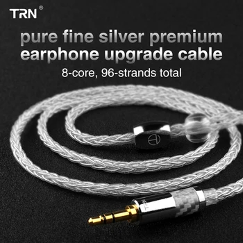 TRN Saf Gümüş kulaklık Kablosu 2.5 mm / 3.5 mm Konnektör 2pin 0.75 0.78 Mmcx Dıy Kulaklık Ses Örgülü Örgü Dengeli Kablo