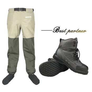 Sinek balıkçı pantolonu Avcılık Açık Su Geçirmez Sığ Pantolon ve ayakkabı Takım Elbise Kauçuk Taban Botları Yukarı Kaya Balıkçılık Ayakkabı DYR1
