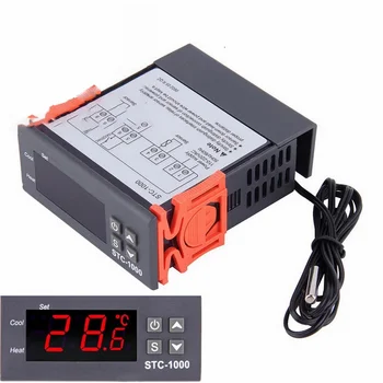 STC-1000 LED Dijital Termostat kuluçka sıcaklık kontrol cihazı Termoregülatör Röle Isıtma Soğutma 12V 24V 220V STC 1000